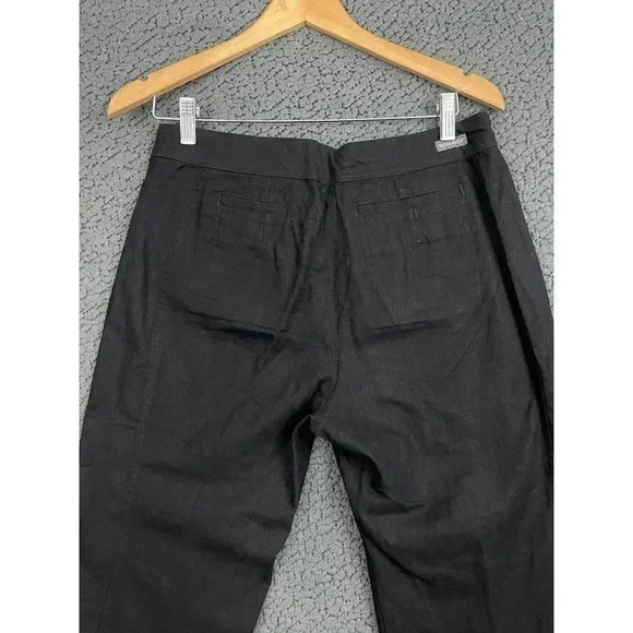 Woolrich Black Linen Cotton Capri Pants Sz 6 Style 1210 Casual Pockets Women's - Picture 12 of 14
